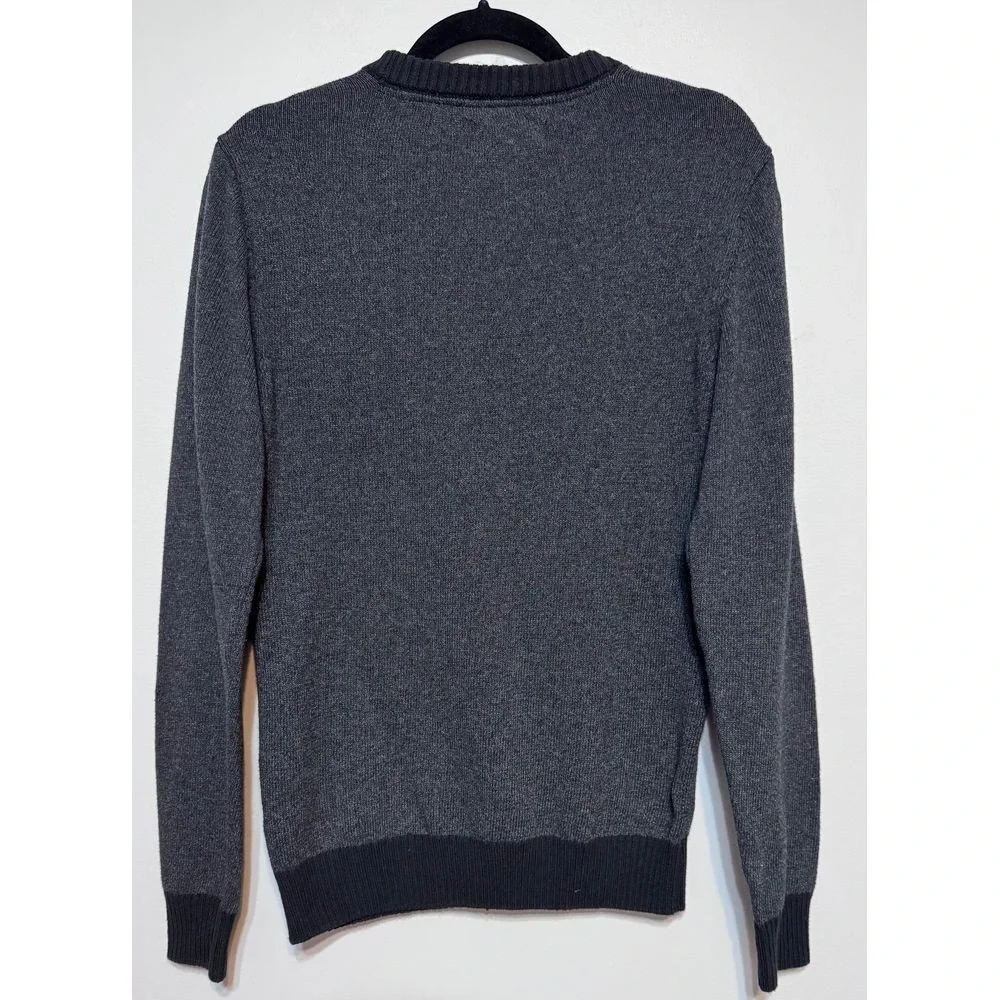 Y2K Men's Charcoal Utility Knit Sweater‎ Small Grunge Streetwear Hip-Hop Vibe